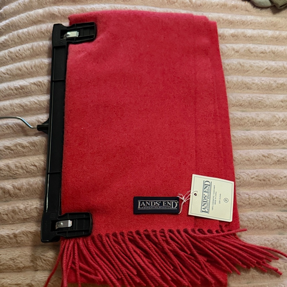 Lands' End Vibrant Red Wool Scarf
